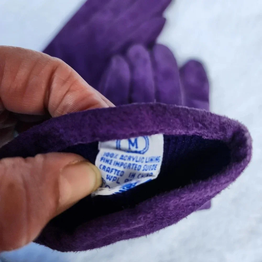Fownes‎ Vintage Purple suede gloves M